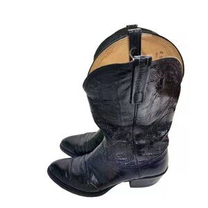 Nocona Vintage Style 5017C Black Leather Cowboy Boots Size 9.5